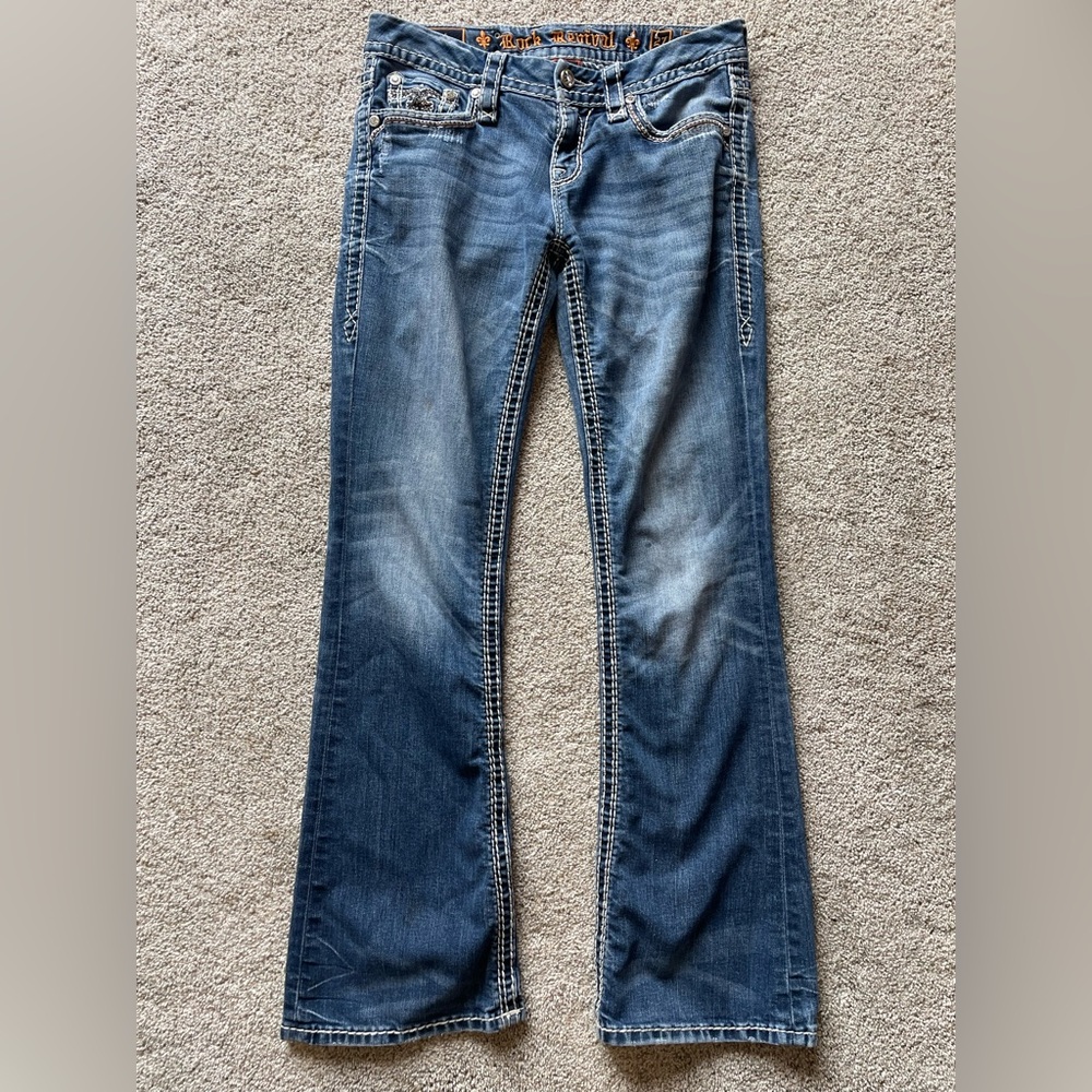 Women’s Rock Revival Blue Luiza Boot Jeans- Size 27 (Small Spot)